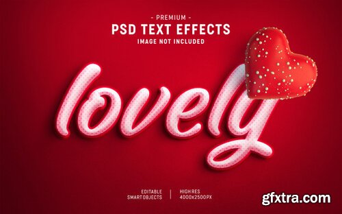 Lovely valentine text effect template Premium Psd