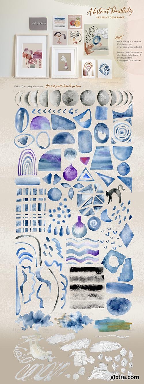 CreativeMarket - Abstract Watercolor PSD Brushes 4604610