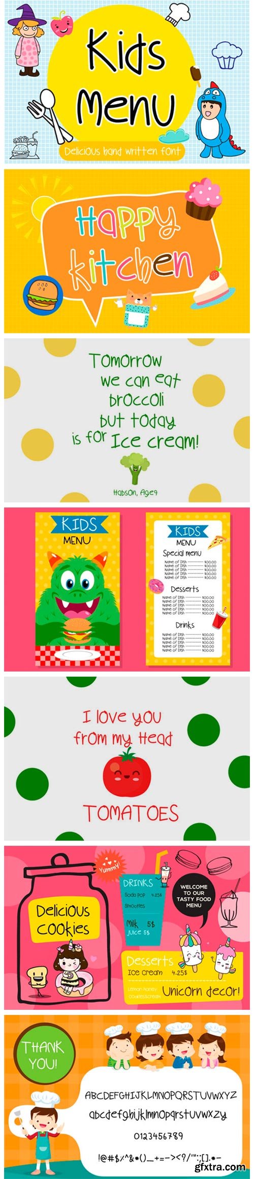 Kids Menu Font