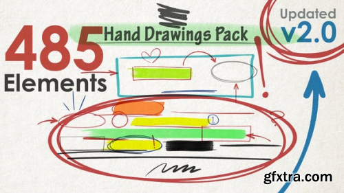 Videohive Hand Drawings Pack (485 elements) v2.0 22738315