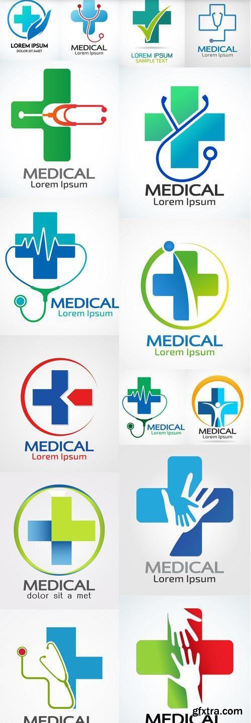 Medical logos vector, 15 x EPS