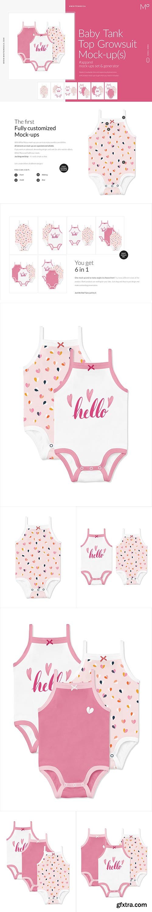 Download CreativeMarket - Baby Girl Tank Top Growsuit Mock-ups ...