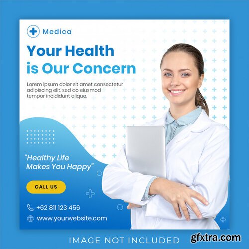 Medical health square banner instagram post template Premium Psd