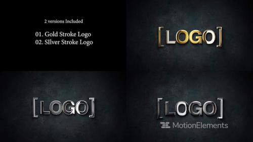 Gold And Silver Stroke 3D Logo Animation - 11594500