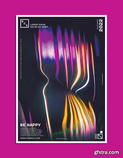 Colorful Abstract Glow Line Art Event Poster Layout 326125759