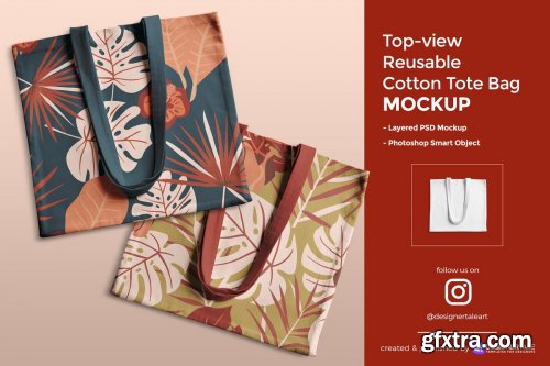CreativeMarket - Reusable Cotton Tote Bag Mockup 4413607
