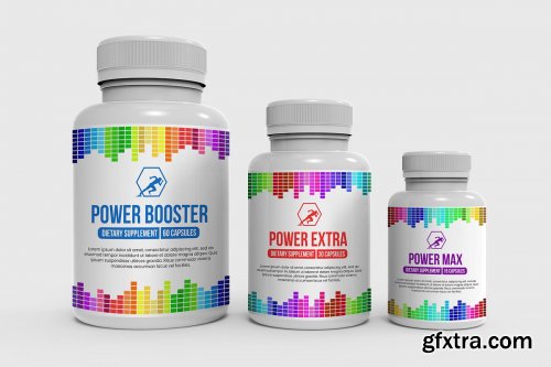 CreativeMarket - Supplement Nutrition Bottle Mockups 4445106