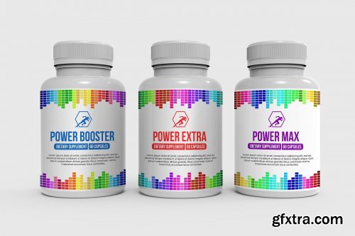 CreativeMarket - Supplement Nutrition Bottle Mockups 4445106