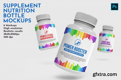 CreativeMarket - Supplement Nutrition Bottle Mockups 4445106