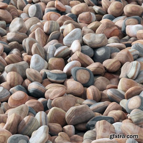 Collection pebble river / Collection of river pebbles