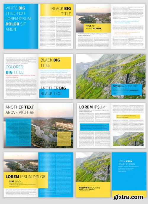 Blue Yellow Accent Brochure Layout 326452542