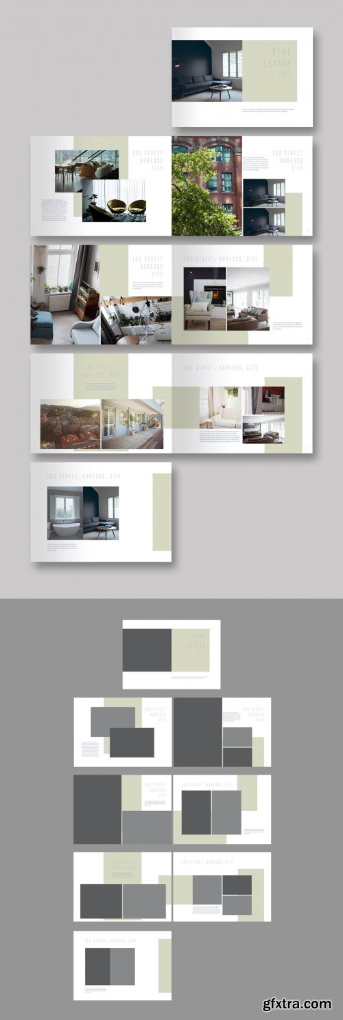 Brochure Layout with Light Green Accents 326736492