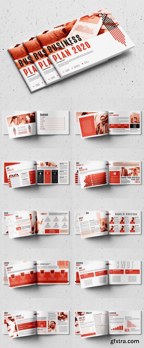 Business Plan Layout with Red Accents 326736974