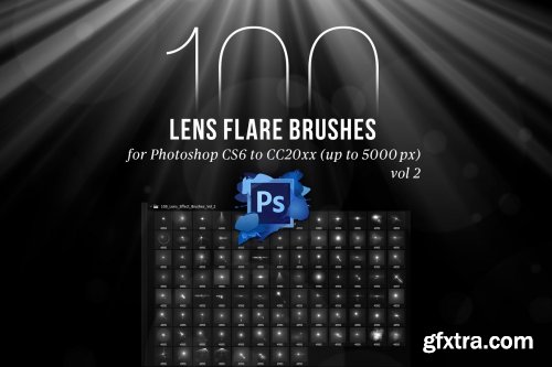 CreativeMarket - 100 PS Lens Flares Brushes Vol 2 4443134