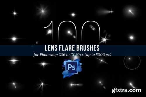 CreativeMarket - 100 PS Lens Flares Brushes Vol 2 4443134