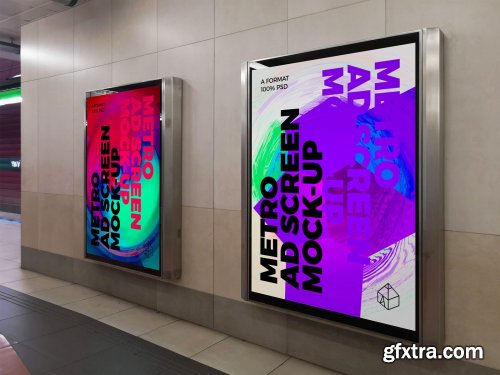 CreativeMarket - Metro Ad Screen Mock-Ups 8 (v.2) 4604250