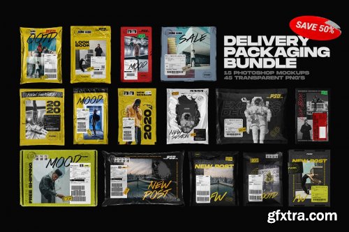 CreativeMarket - Delivery Packaging Mockup Bundle 4608231