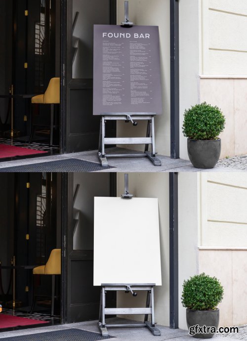  Outdoor Menu Display Cafe Restaurant Logo Mockup 326763081