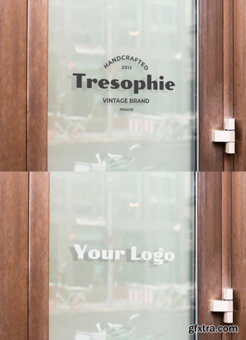 Window Logo Mockup Wall Mount Sign Vinyl 326763253