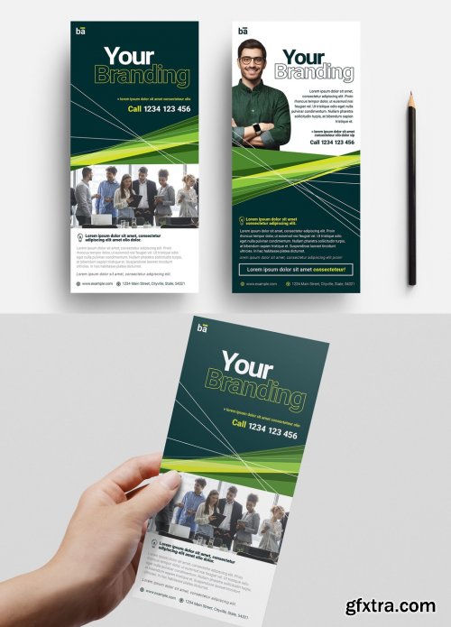 Business Flyer Layout with Green Accents 326496981