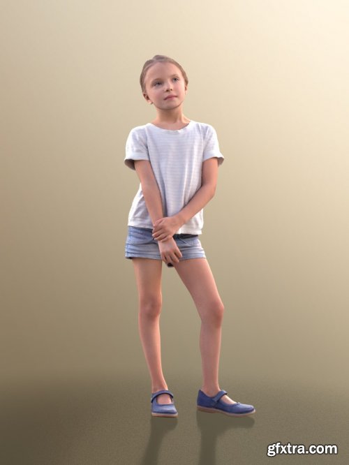 Young Girl Standing 02 Scanned 3d model