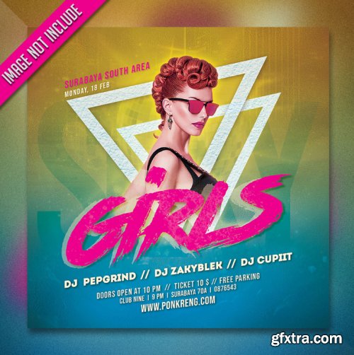 Girls night party flyer template