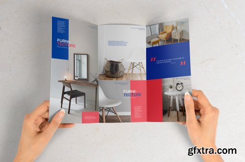 Trifold A4 Brochure Mockup - Set of 5