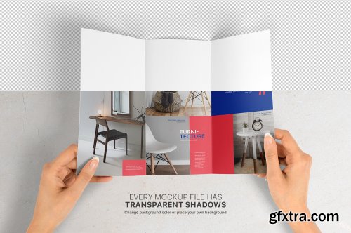 Trifold A4 Brochure Mockup - Set of 5