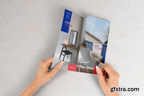 Trifold A4 Brochure Mockup - Set of 5