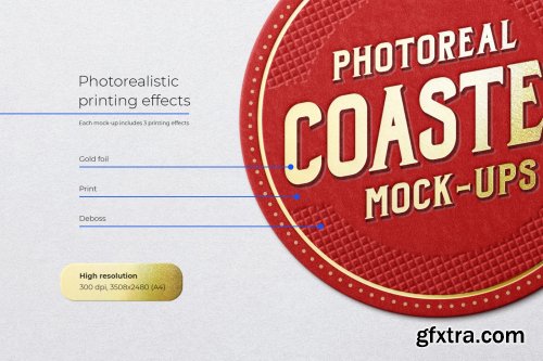 CreativeMarket - Photoreal Coaster Mockup Bundle Logo 2444640