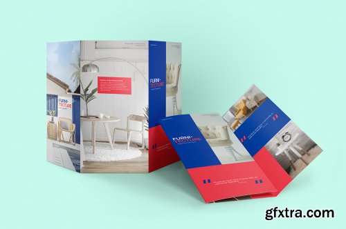 Trifold A4 Brochure Mockup - Set of 5