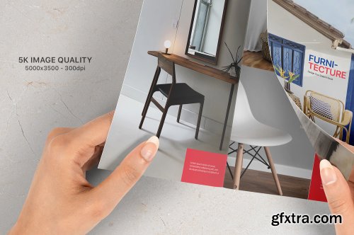 Trifold A4 Brochure Mockup - Set of 5