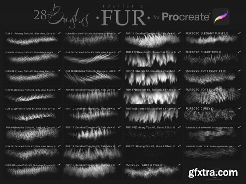 28 Realistic FUR Brushes for Procreate 5