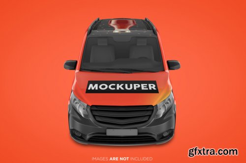 Realistic panel van psd mockup