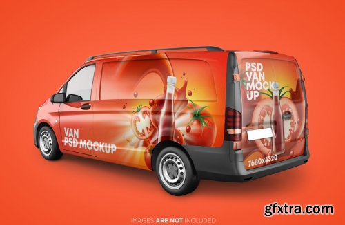 Realistic panel van psd mockup