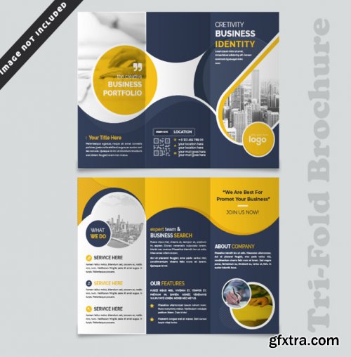 Abstract business trifold brochure design