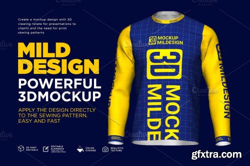 CreativeMarket - 3D Mockup: Long Sleeve Tshirt 4613269