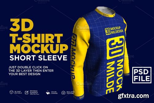 CreativeMarket - 3D Mockup: Long Sleeve Tshirt 4613269