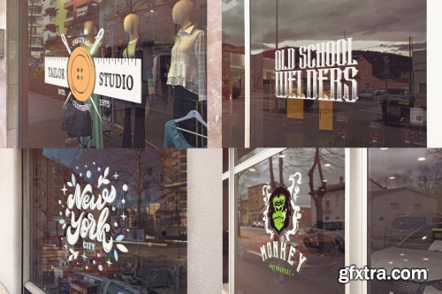 CreativeMarket - Glass Logo Mockups Bundle x25 4612723