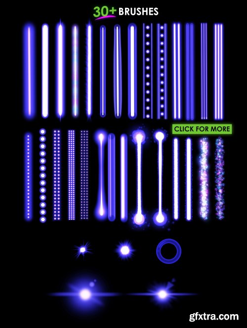 CreativeMarket - 30+ Procreate Neon Brushes 4613024