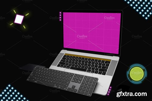 CreativeMarket - Neon Macbook Pro Mockup V.3 4591413