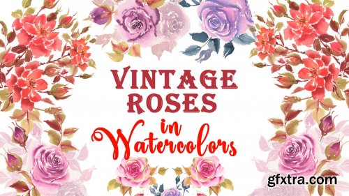  Roses in Watercolors in loose style: Beautiful Vintage Color Combinations