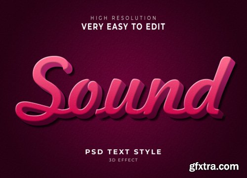  Sound 3d modern text effect