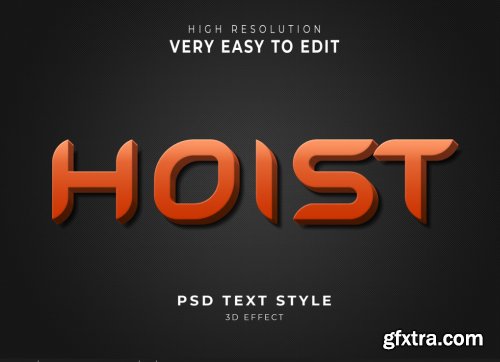 Hoist amazing 3d text effect