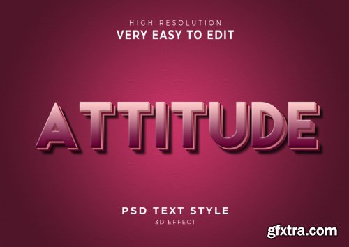 Amazing attitude 3d text effect 