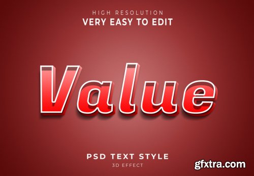 Value amazing 3d text effect