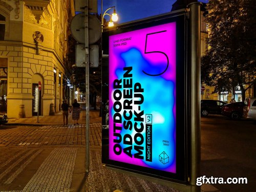 CreativeMarket - Outdoor Night Ad Screen MockUps 4 4583985