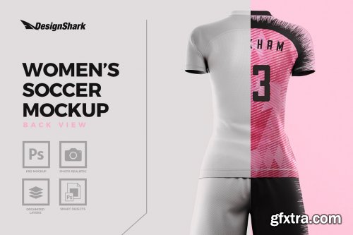 CreativeMarket - Women's Soccer Kit Mockup - Back 4584744