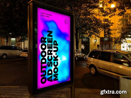 CreativeMarket - Outdoor Night Ad Screen MockUps 4 4583985