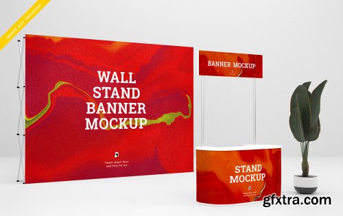 Roll up banner and stand banner mockup